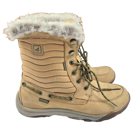 SPERRY WOMEN'S WINTER HARBOR BOOT Brown 6.5 Lace Up Ankle Winter - Picture 1 of 7
